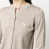 메종키츠네 폭시 울 가디건 제니 착용 MAISON KITSUNÉ Beige Chillax Fox Cardigan