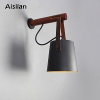 침대독서등 핀조명 Aisilan led 벽 램프 거실침대 룸복도 sconces 빛 e27 전구 북유럽 나무 조명 인테리어 벽등 실내 거실등 벽조명 거실조명 캐비닛161063