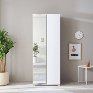 집무드 리브리 긴문 전신거울장 2단행거 키큰 옷장 800