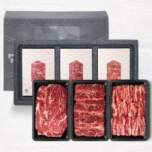 케이미트 소고기 모듬구이 세트 700g 척아이롤 부채살 토시살 갈비살 살치살 갈비본살