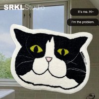 Black Chichi Cat Rug 블랙 스케치 키치 고양이 러그 60x44cm