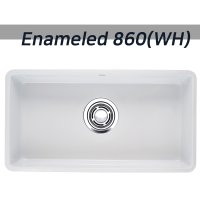 [백조싱크] 법랑 Enameled 860 WH / 구성 : 씽크볼+점보배수구+와이어바스켓+수세미망