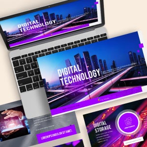 디지털 테크놀러지 파워포인트 PPT 템플릿 (과학, 기술, 인공지능, 미래, 통신, IT)