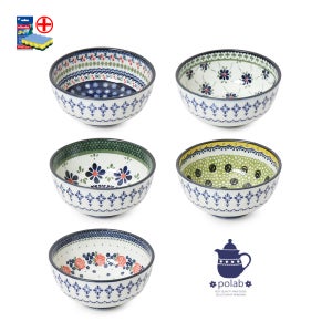 일본 그릇 폴란드풍 폴라브 패턴 우동기 5P 세트 냉면기 라면기 비빔밥 그릇 면기