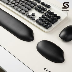 쿠슝 마우스 키보드 손목 받침대 쿠션 팜레스트 패드 RCS-106 블랙, S+L 40.5cm 세트