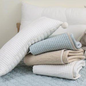 이불 패드 피그먼트워싱 양면 줄누빔 인견 면 원단