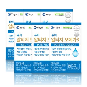 [유유제약]퓨어 알티지 오메가3 668mgX60캡슐 x 6박스