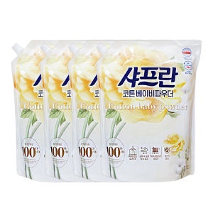 샤프란 섬유유연제 2100ml x4개 리필 코튼