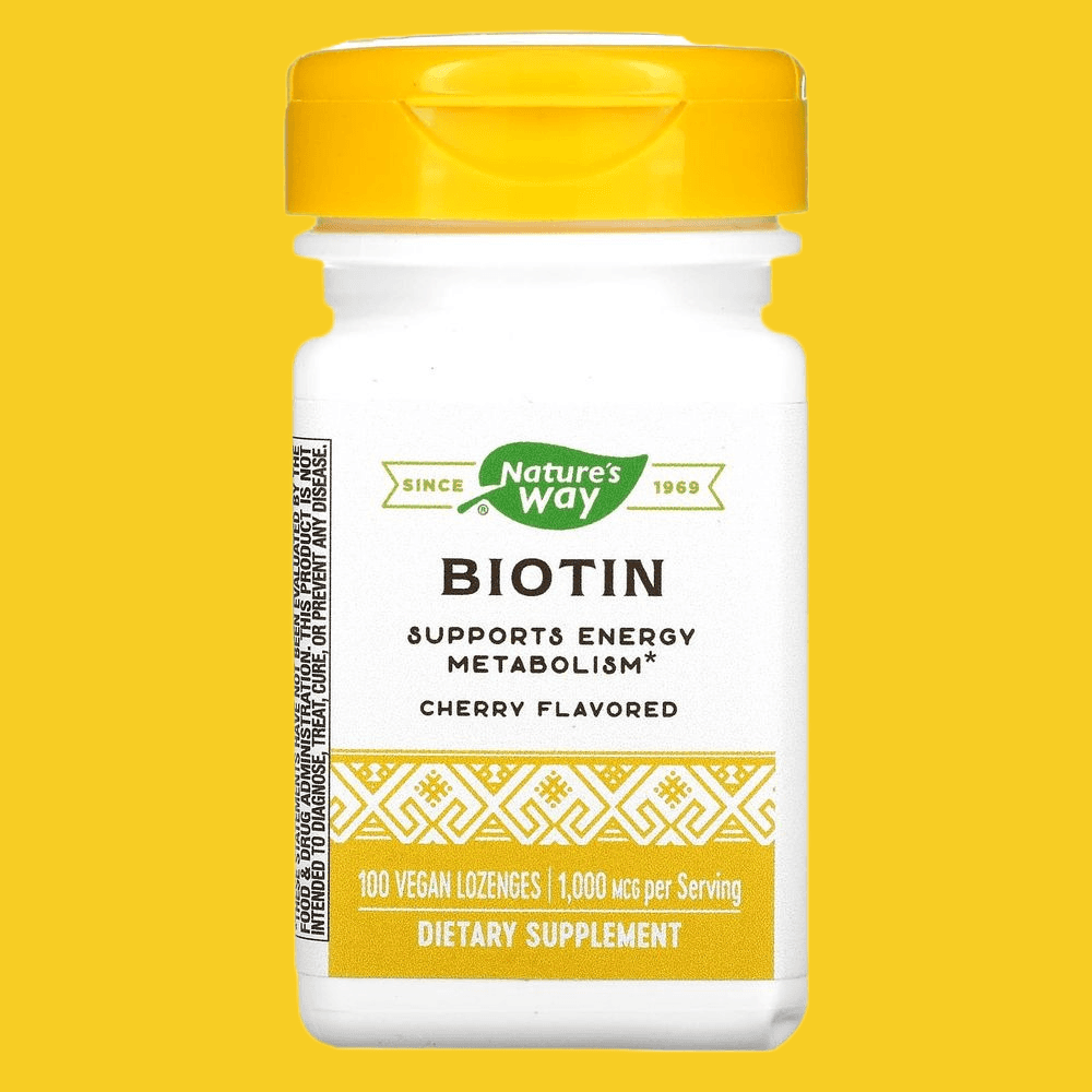 네이처스웨이 <b>비오틴</b> <b>1000mcg</b> 비건 사탕 체리 100개 솔비톨 Nature’s Way