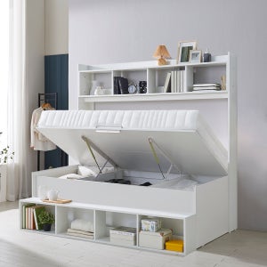 지아가구 모모 리프트업 수납 침대 프레임 SS(슈퍼싱글) H240