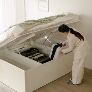 지아가구 모모 리프트업 수납 침대 프레임 SS(슈퍼싱글) H240
