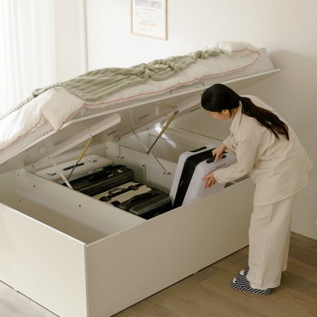 지아가구 모모 리프트업 수납 침대 프레임 SS(슈퍼싱글) H240
