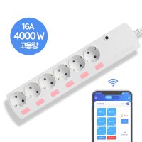 라맥스 IoT 스마트 멀티탭 6구 2M 원격 개별제어 국산 콘센트 고용량 16A 4000W