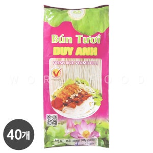 베트남 쌀국수 건면 두이안 분홍 분토이 (1mm), 300g, 40개