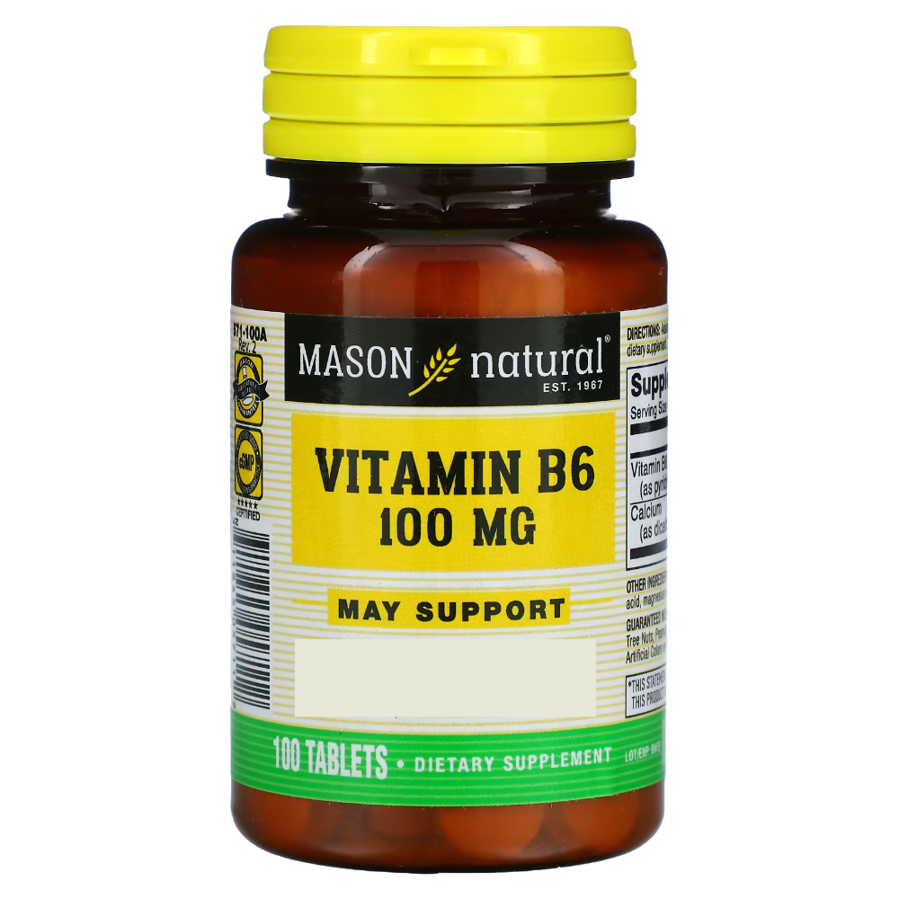 메이슨 내추럴 <b>비타민B6</b> 100mg 100정