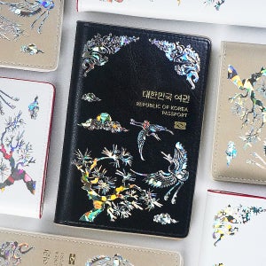 한소품 안티스키밍 자개 여권 케이스 커버 여행용 여권 지갑 캐리어 네임택