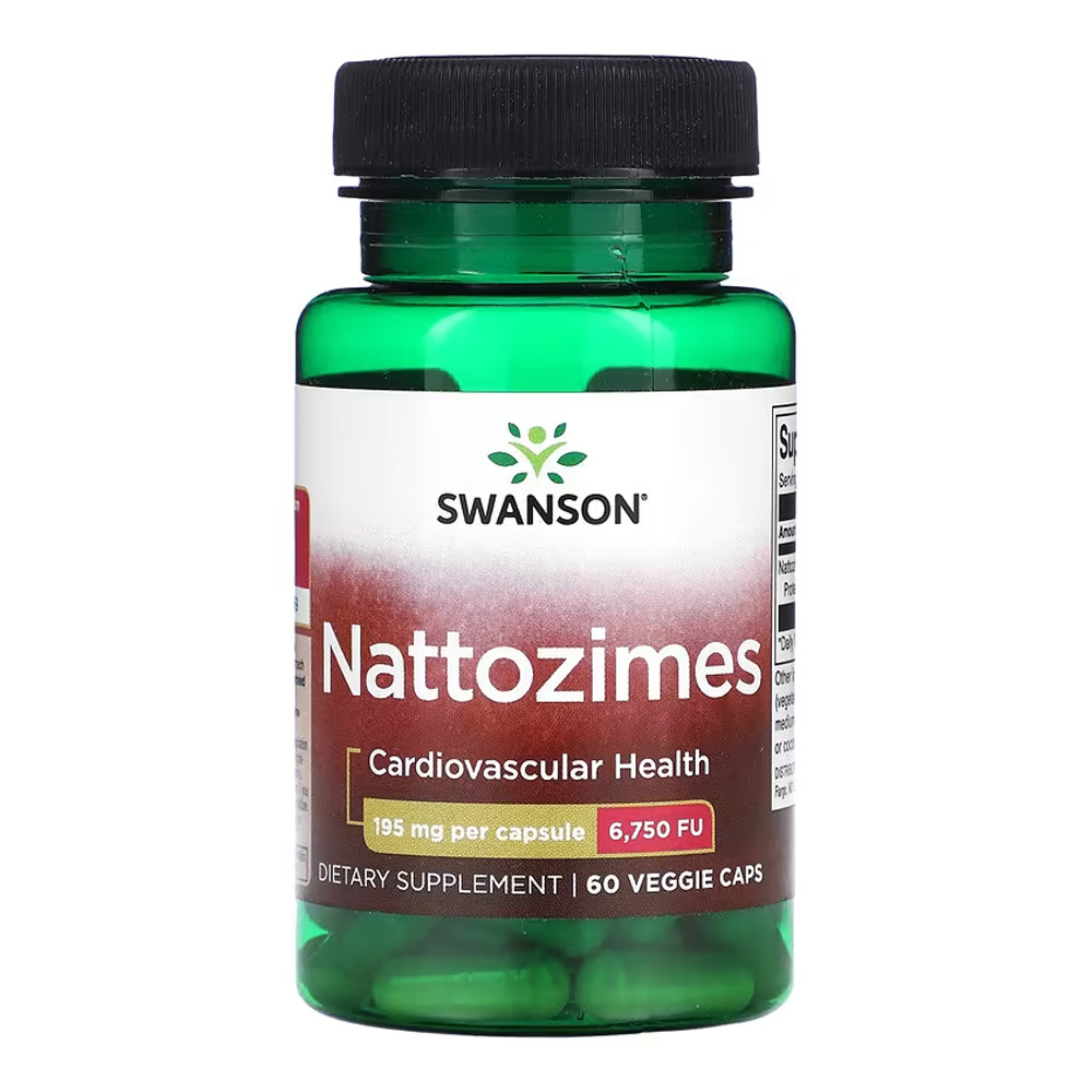 스완슨 Nattozimes 나토자임 195mg 6750 FU 60 베지 캡슐 프로테아제