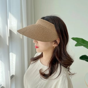 라피아 썬캡 여성창모자 창넓은 여름 자외선차단 모자