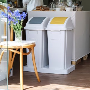 프랑코 분리수거함 재활용 분리수거 대형 쓰레기통 휴지통 믹스 대용량 2칸 100L