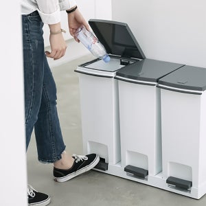 프랑코 가정용 분리수거함 재활용 분리수거 대형 쓰레기통 휴지통 페달형 3칸 60L