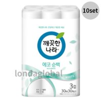 깨끗한나라 에코순백 롤 화장지 휴지 티슈 30롤 10팩