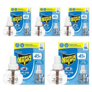 에프킬라 리퀴드 교체용 무향 리필 45일 5개 전자 모기약 모기향