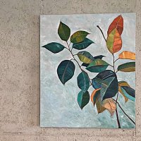 컬러 고무나무 유화 원화 61x73cm 식물 그림 보태니컬 액자
