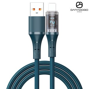 USB A to 8핀 12W LED 누드 고속충전 케이블 1M