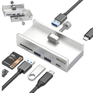 클램프형 멀티 허브 USB 3.0 3포트 C타입 메탈소재 모니터 스탠드 책상 아이맥 장착 거치
