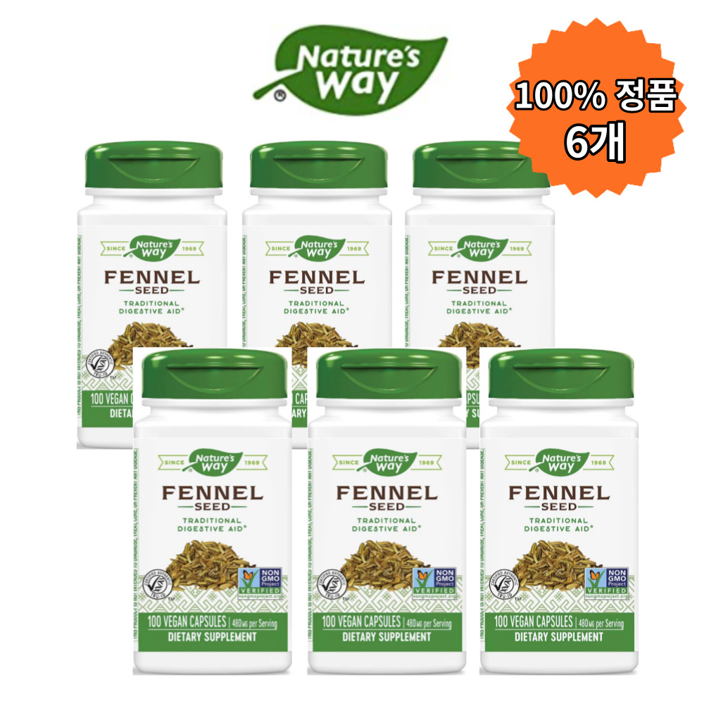 네이쳐스웨이 회향 씨 펜넬 씨드 480 mg 100 베지캡슐 Fennel 6개