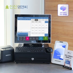 포스기 카페 식당 배달 POS 세트 시스템 토스프론트 카드단말기 화이트