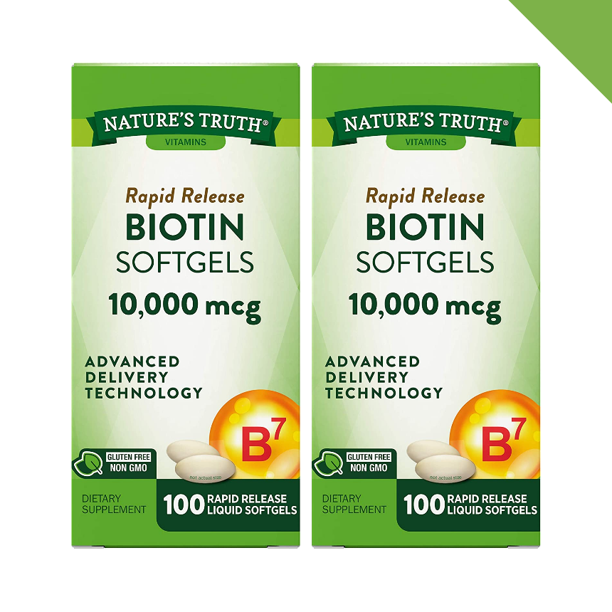 네이쳐스<b>트루</b> 비타민B 비오틴 10000mcg 급속방출 소프트젤 100정 2개