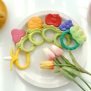 앙쥬 과일링(+케이스) 세트 아기 국민 손목치발기 구강기 이앓이 신생아선물