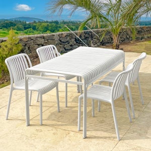 피카소 팰리마린 4인세트(테이블130) 팰리체어 플라스틱 의자 철제 야외테이블 카페