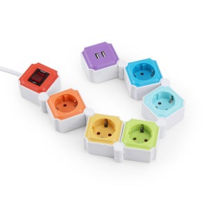 아이정 지그재그 디자인 멀티탭 USB 5구 1.5M