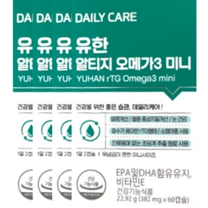 데일리 케어 유한 rTG 알티지 오메가3 미니 382mg x 60캡슐 x 4박스 4개월분