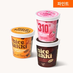 나이스케키 비건 아이스크림 4개 골라담기 젤라또 소프트 퍼먹는 카라멜 초코 녹차 딸기 저칼로리 x