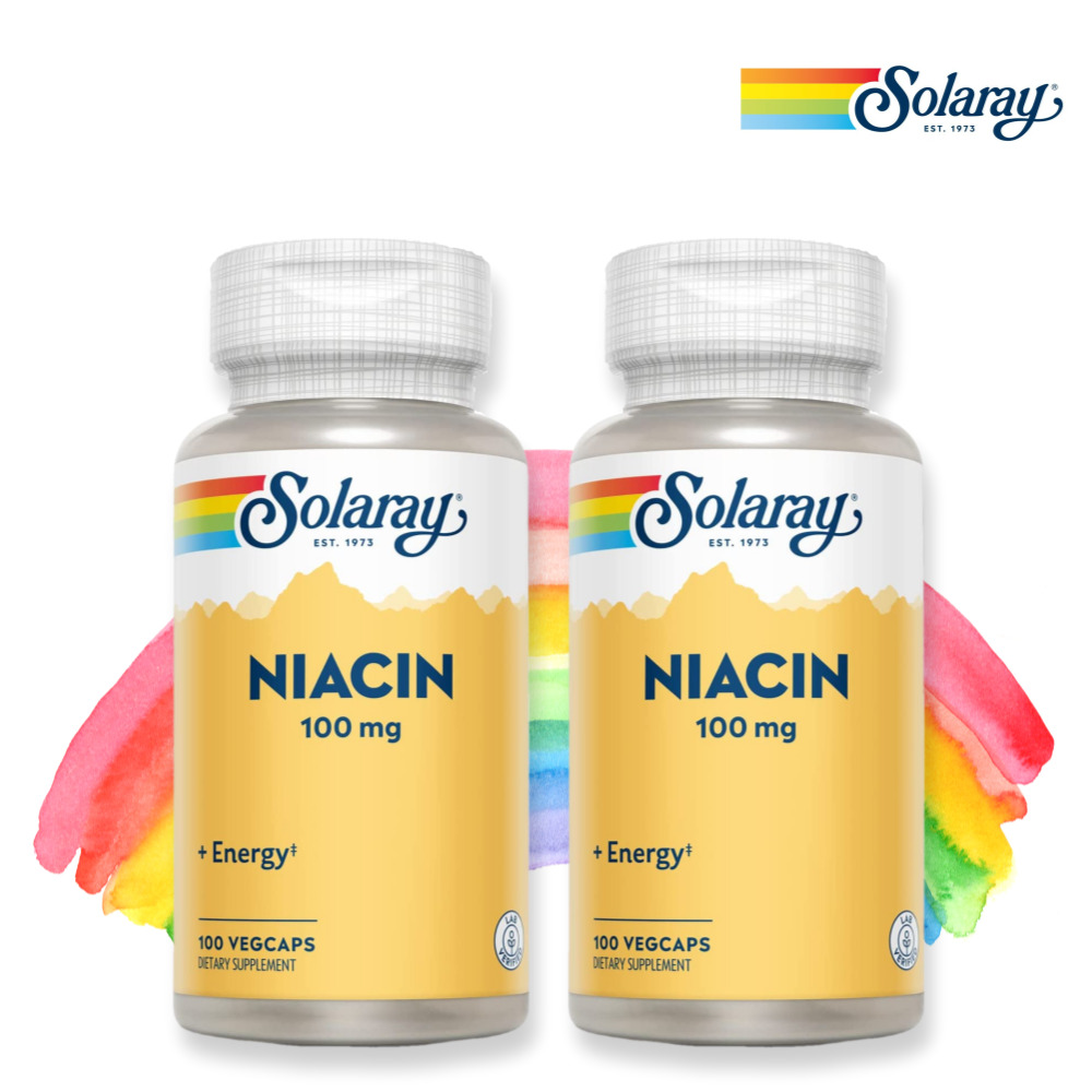 2세트 솔라레이 <b>나이아신</b> 100mg 식물성 100 캡슐 <b>비타민 B3</b> 니아신 B