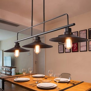 철재 펜던트 조명 샹들리에 거실 식탁 빈티지 램프 LED 전구 포함