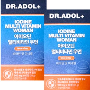 닥터아돌 아이오딘 멀티비타민 미네랄 우먼 900mg x 60정 x 2박스 2개월분