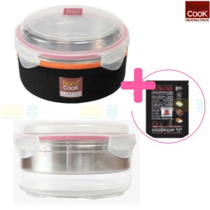 바로쿡 발열 도시락 발열팩 원형 900 ml 백패킹 용기 비화식