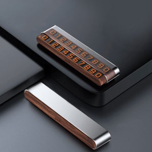 원목 듀얼 주차 전화번호판 안심 알림판 자동차 신차 세차 선물 그레이