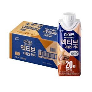 [제로설계] 하이뮨 프로틴 밸런스 액티브 더블샷 커피 제로 250ml 18팩