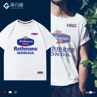 박시 티셔츠 루즈핏 힙합 오토바이 레이싱 팀복 Le Fumen Rothmans Honda 연명 슈트 매니아 팀 코튼 반팔 의류