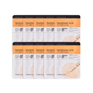 [비건인증] 더마팩토리 트라넥삼산 1% 시트 마스크 (기미 마스크) 23ml 10개 SET /기미케어 잡티케어 미백케어 톤케어 맑은피부 피부생기 투명한피부 화이트닝