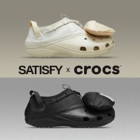 크록스 X 새티스파이 CROCS X SATISFY 클래식 클로그 콜라보 본 블랙