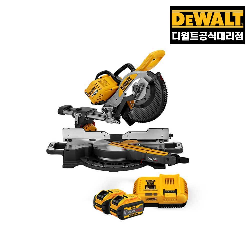 디월트 대리점 DCS727T2 60V 255mm(10) 슬라이딩 각도절단기 풀세트