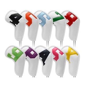 아이언 커버 세트 골프 디자인 고급재질 가죽 화이트 10개 1세트