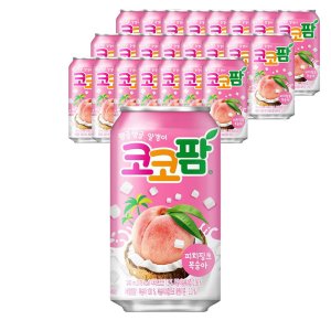 해태 코코팜 피치 복숭아 340ml X 24캔(1박스) 매점 음료 알갱이