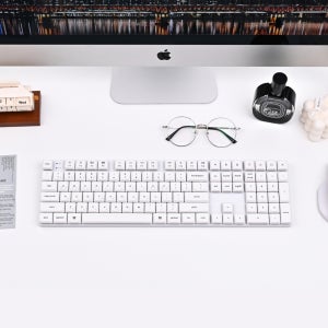 키크론 K5 SE 블루투스 무선 슬림 기계식 키보드 화이트, 저소음 적축